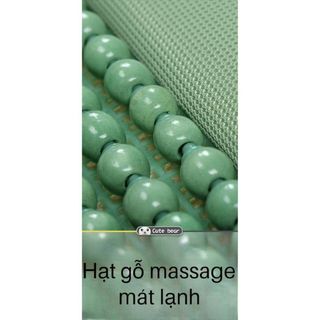 Combo 1 bộ lót ghế ô tô Bear hạt gỗ tặng gối cổ và lưng gấu Bear Hạt gỗ massage chống nóng thoáng khí