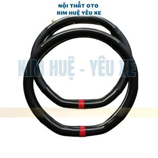Bọc Vô Lăng VINFAST VF8, VF9, VF7, VF6, VF5,E34 Bọc D CUT 36cm Dáng 3 Sọc Đỏ Thể Thao Cao Cấp