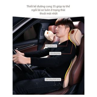 (ảnh thật) Bộ Gối Tựa Đầu và Tựa Lưng Cao Su Non Nguyên Khối Cao Cấp Siêu Đàn Hồi Chống Đau Mỏi