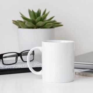 Ly sứ uống cafe, ly sứ trắng có quai cầm uống trà, uống nước dễ thương 350ml