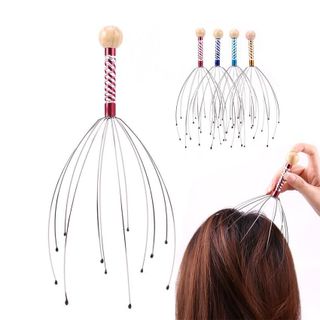 Cây Gãi Đầu Thư Giản Xả Stress - Cây Mát Xa Đầu Tua Bạch Tuột Inox Không Gỉ - Dụng Cụ Massage Đầu - Màu Ngẫu Nhiên