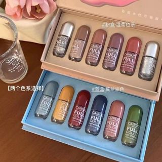 BỘ HỘP 6 SƠN MÓNG TAY 6 MÀU CAIRUO - SILVER