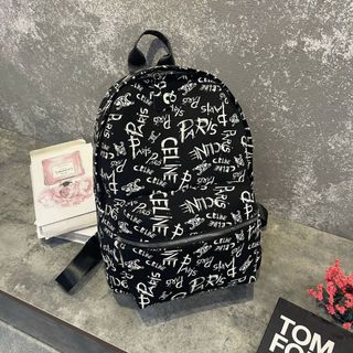 BALO VẢI DÙ CHỮ TRẮNG SIZE 43 VỪA A4, LAPTOP THỜI TRANG CÁ TÍNH WH682 - WINNIE HOUSE