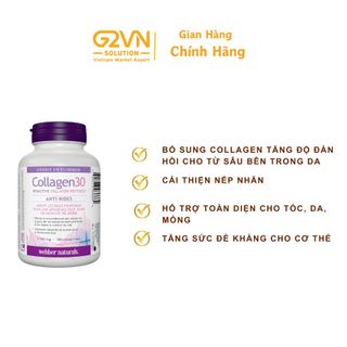 Viên uống đẹp da COLLAGEN30 Bioactive Collagen Peptides Anti - Rides webber Naturals canada DATE T1/2028