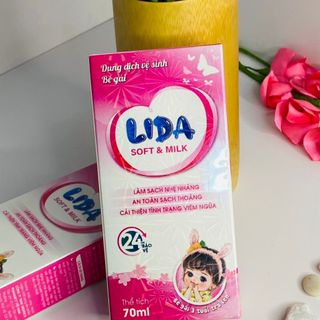 DUNG DỊCH VÊ SINH BÉ GÁI LIDA SOFT & MILK 70ML DÙNG CHO BÉ TỪ 3 TUỔI TRỞ LÊN-BIDOPHARMA USA