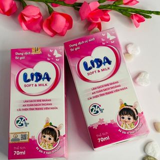 DUNG DỊCH VÊ SINH BÉ GÁI LIDA SOFT & MILK 70ML DÙNG CHO BÉ TỪ 3 TUỔI TRỞ LÊN-BIDOPHARMA USA