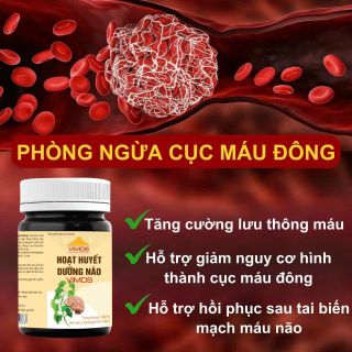 Combo 2 hộp Hoạt huyết dưỡng não VIMOS giảm đau đầu, mất ngủ suy nhược thần kinh, tăng tuần hoàn não lọ 60 viên