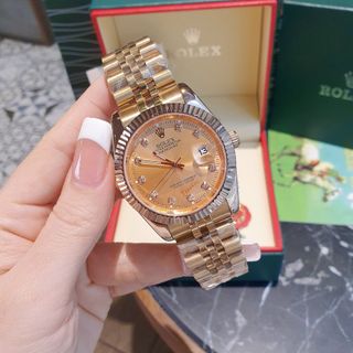 XẢ KHO ĐỒNG HỒ NAM NỮ CAO CẤP RÔ LE MÀU GOLD ROSE MÁY NHẬT KÍNH SAPHIRE 6