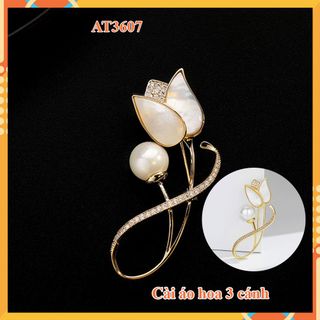 Trâm cài phông cách thời trang hoa ba cánh 3608