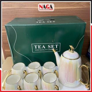 Bộ bình cốc nắp cá heo viền vàng (THÙNG 8B)