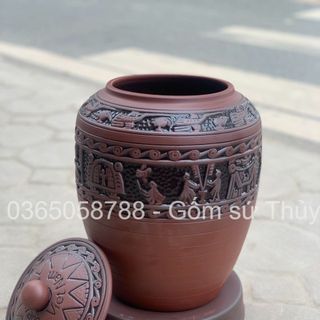 (1 ĐỔI 1) Chum đựng gạo phong thủy, chum 10L, chất liệu sành không tráng men,khử khuẩn an toàn cho sức khỏe, giá xưởng