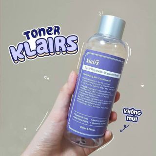 Nước Hoa Hồng Không Mùi DearKlairs Supple Preparation Unscented Toner 180 ml