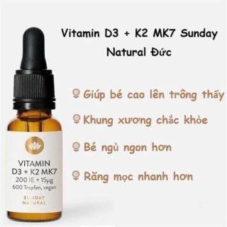 VITAMIN D3+K2 MK7 SUNDAY NATURAL ĐỨC