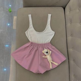 SET ÁO DÂY TRƠN KÈM QUẦN XOÈ ĐÍNH GẤU - LÊ PHƯƠNG BOUTIQUE