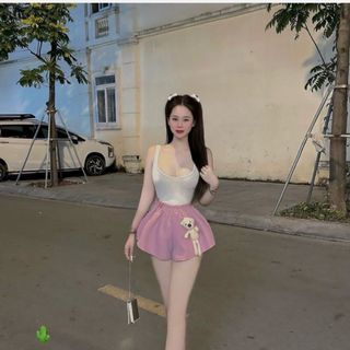SET ÁO DÂY TRƠN KÈM QUẦN XOÈ ĐÍNH GẤU - LÊ PHƯƠNG BOUTIQUE