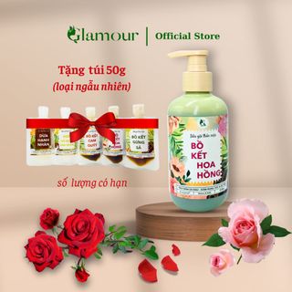 Dầu Gội Bồ Kết Hoa Hồng Cô Đặc Glamour chai 300gr, dầu gội thảo mộc ngăn ngừa rụng tóc, làm sạch gàu