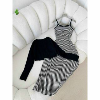SET ĐẦM 2 DÂY SỌC MÃI KÈM KHOÁC NGOÀI - LÊ PHƯƠNG BOUTIQUE