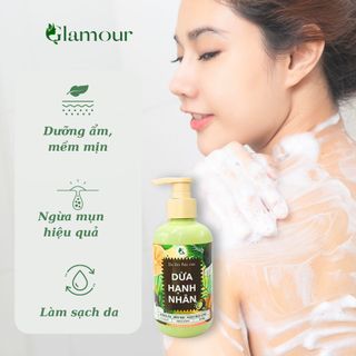 Sữa Tắm Mềm Mịn Da Từ Dừa, Sữa Hạnh Nhân Glamour 500gr - sữa tắm mềm mịn dưỡng ẩm, ngừa mụn lưng giá sỉ