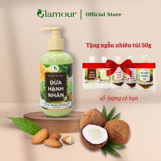 Sữa Tắm Mềm Mịn Da Từ Dừa, Sữa Hạnh Nhân Glamour 500gr - sữa tắm mềm mịn dưỡng ẩm, ngừa mụn lưng