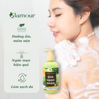 Sữa Tắm Mềm Mịn Da Từ Dừa, Sữa Hạnh Nhân Glamour 300gr - sữa tắm mềm mịn dưỡng ẩm, ngừa mụn lưng giá sỉ