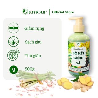 Combo Dầu Gội Xả Gừng Dừa Glamour 500gr - Sạch gàu giảm nấm ngứa, tóc mềm mượt, da sạch thơm