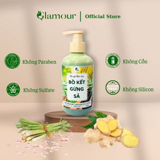 Combo Dầu Gội Xả Gừng Dừa Glamour 500gr - Sạch gàu giảm nấm ngứa, tóc mềm mượt, da sạch thơm