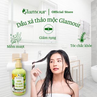 Combo Dầu Gội Xả Gừng Dừa Glamour 500gr - Sạch gàu giảm nấm ngứa, tóc mềm mượt, da sạch thơm