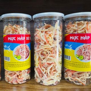 Mực hấp nước dừa xé sợi. Hũ 250gr