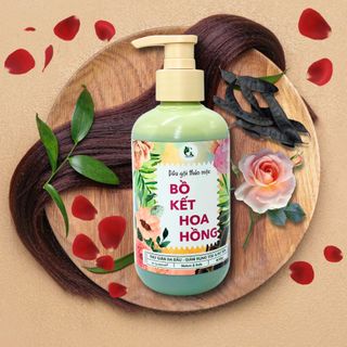 Dầu Gội Bồ Kết Hoa Hồng cô đặc Glamour chai 500gr, dầu gội thảo mộc ngăn ngừa rụng tóc, làm sạch gàu