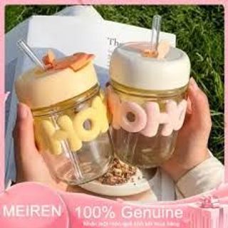 Ly Thuỷ Tinh HOHO Nắp Màu 350ml