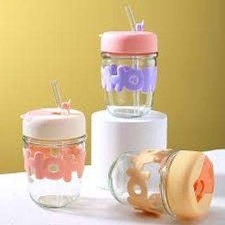Ly Thuỷ Tinh HOHO Nắp Màu 350ml