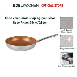 Chảo chiên inox 3 lớp nguyên khối, chống dính Edelkochen Easy Prism - màu Đồng - 24cm giá sỉ