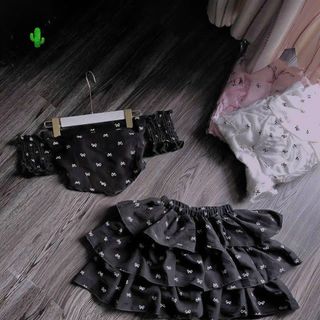 SET ÁO ỐNG TAY NHÚN KÈM CHÂN VÁY TẦNG - LÊ PHƯƠNG BOUTIQUE