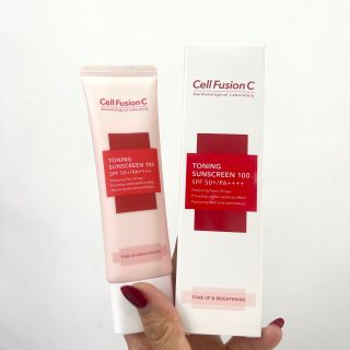Kem chống nắng Cell Fusion C Hồng  ( 50ML)Toning Sunscreen 100 SPF50+ PA +++Nâng Tông Cho Mọi Loại Da
