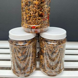 Khô cá cơm mồm rim top mỡ vị cay mặn - 1 hủ 200gr