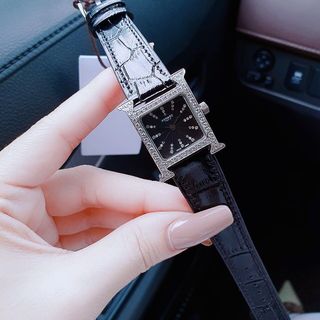 ĐỒNG HỒ NỮ CAO CẤP HEMES DÂY DA MẶT TIA NIỀNG ĐÁ BẠC