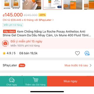 Sữa Chống Nắng La Roche-Posay Anthelios UVMUNE400 Oil Control Fluid Cho Da Dầu Mụn 15ml