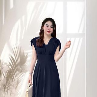 Đầm maxi cổ v nhúng tay sang trọng hàng cao cấp