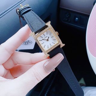 ĐỒNG HỒ NỮ CAO CẤP HEMES DÂY DA MẶT TIA NIỀNG ĐÁ VÀNG
