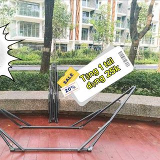 Khung tròn võng xếp thép cao cấp sơn tĩnh điện màu đen