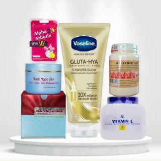 ( 9 hãng) Combo kem trộn trắng nhanh cấp tốc B.Ngọc Liên Vaseline 10x trắng siêu nhanh cho da chai lì khó trắng hàng chính hãng giá sỉ