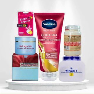 ( 9 hãng) Combo kem trộn trắng nhanh cấp tốc B.Ngọc Liên Vaseline 10x trắng siêu nhanh cho da chai lì khó trắng hàng chính hãng