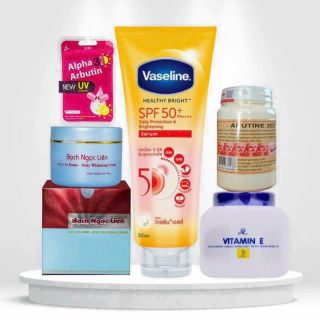 ( 9 hãng) Combo kem trộn trắng nhanh cấp tốc B.Ngọc Liên Vaseline 10x trắng siêu nhanh cho da chai lì khó trắng hàng chính hãng