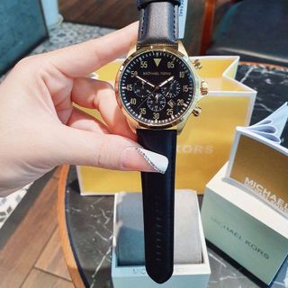 ĐỒNG HỒ NAM CAO CẤO M KORS DÂY DA MẶT CHONOGRAP 1
