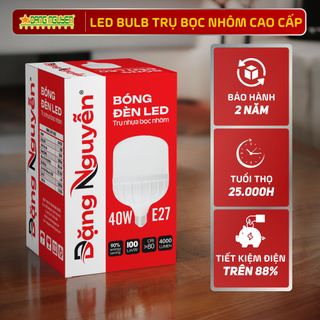 Đèn LED BULB trụ bọc nhôm - 20W-30W-40W-50W Sáng vượt trội bền bỉ và tiết kiệm năng lượng (01 Bóng)
