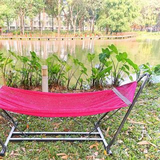Bộ võng xếp khung vuông sơn tĩnh điện kèm mặt lưới cao cấp cỡ lớn