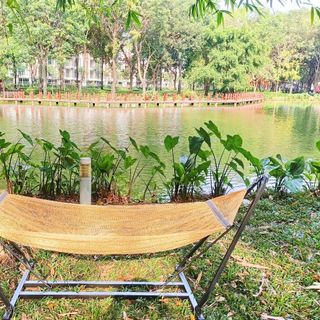Bộ võng xếp khung vuông sơn tĩnh điện kèm mặt lưới cao cấp cỡ lớn