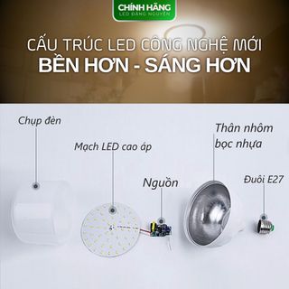 Đèn LED BULB Đặng Nguyễn - Công suất 5W-10W-20W-30W-40W-50W-65W - ánh sáng trắng, độ sáng cao tuổi thọ lâu dài