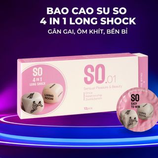 Bao cao su So  4 in 1 gai sọc, kéo dài, hương vani  1 hộp 12 cái giá sỉ