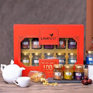 [Hộp Quà ]10 hũ Yến chưng sẵn 30% yến Lamnest- yensaocaocaplamnest